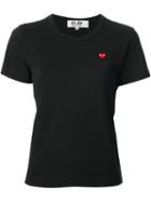 Comme Des Garçons Play Embroidered Heart T-shirt, Women's, Size: Small, Black, Cotton