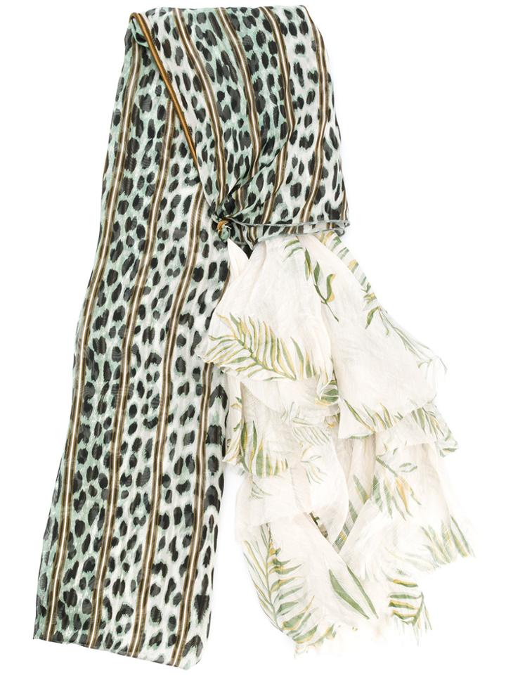 Forte Forte Hanging Trim Printed Scarf - Green