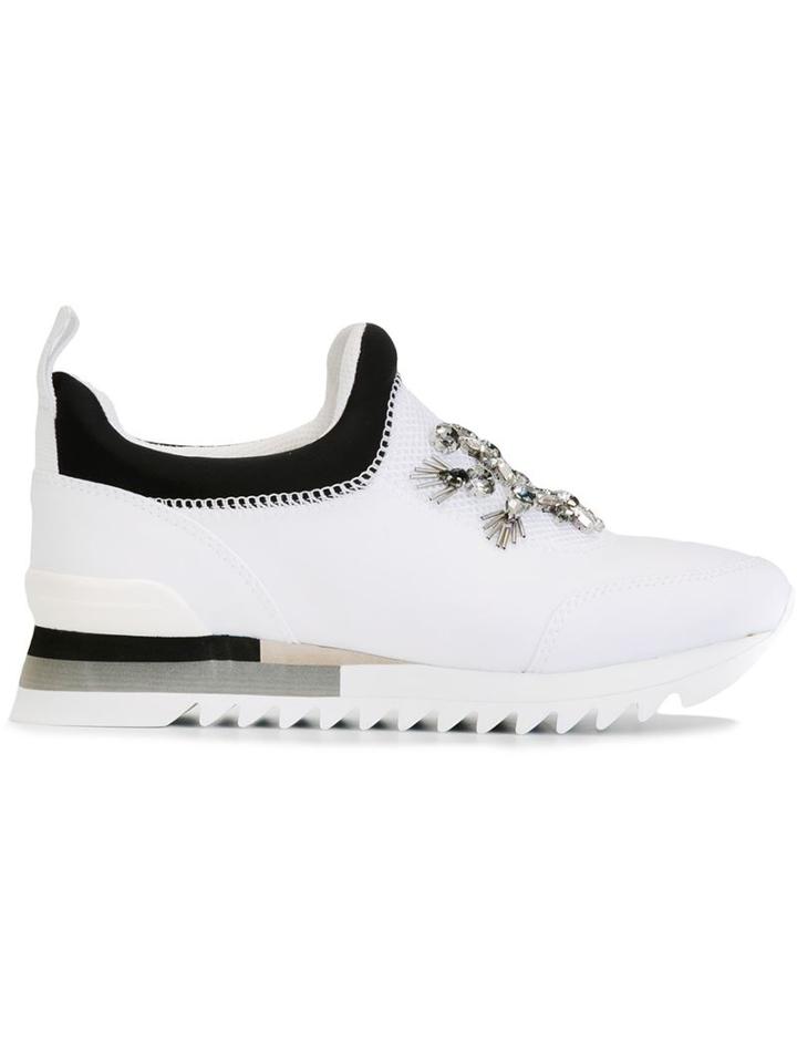 Tory Burch Rosas Sneakers, Women's, Size: 7.5, White, Neoprene/rubber