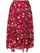 Romeo Gigli Pre-owned Floral Print Ruffled Skirt - Black
