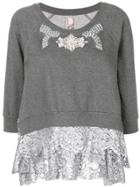 Antonio Marras Embellished Lace Trim Sweater - Grey