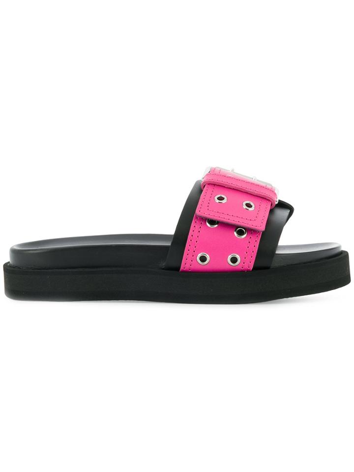 Versus Grommet-embellished Slides - Black