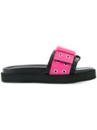 Versus Grommet-embellished Slides - Black