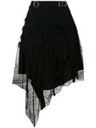 Carven - Lace Overlay Asymmetric Skirt - Women - Silk/polyamide/acetate/viscose - 38, Black, Silk/polyamide/acetate/viscose
