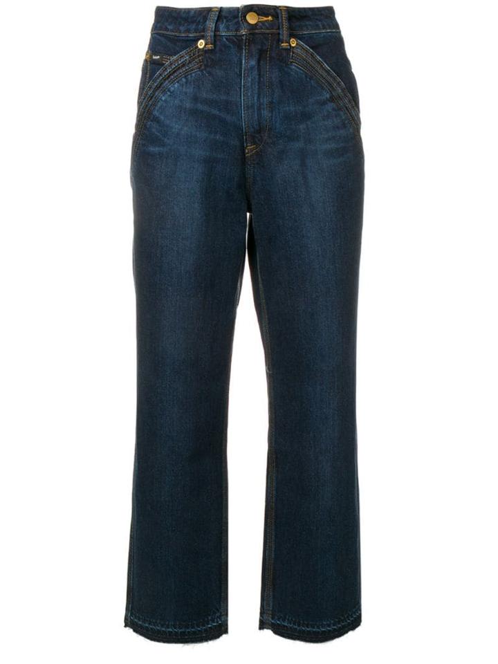 Self-portrait Self-portrait X Lee Straight Leg Jeans - Blue