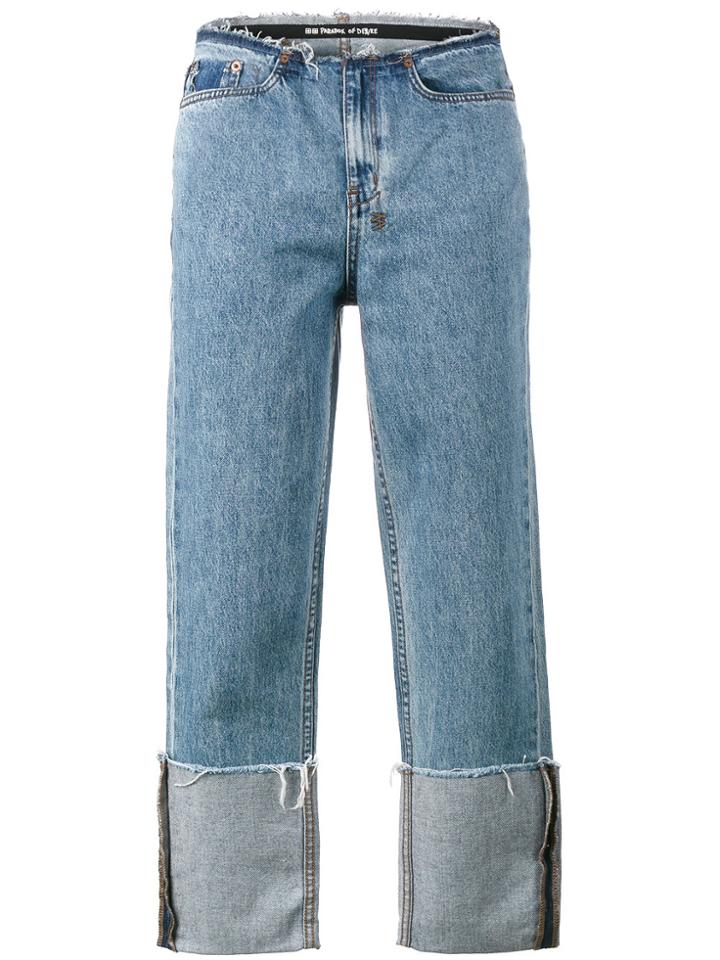Ksubi Straight N Narrow Raw Hem Jeans - Blue