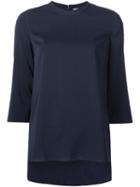 Brunello Cucinelli High Low Top, Women's, Size: Small, Blue, Silk/spandex/elastane