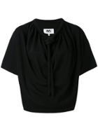 Mm6 Maison Margiela Drawstring Collar Blouse - Black