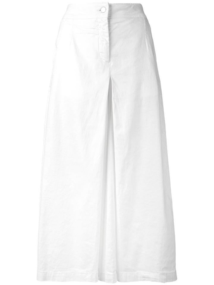 Andrea Ya'aqov - Long Box Pleat Skort - Women - Cotton/linen/flax/spandex/elastane - Xs, White, Cotton/linen/flax/spandex/elastane