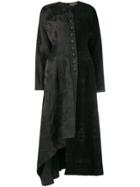 Uma Wang High Low Hem Coat - Black