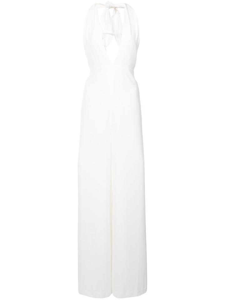 Halston Heritage V-neck Flared Jumpsuit - White