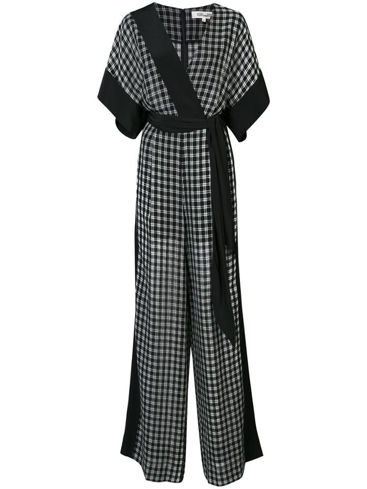 Dvf Diane Von Furstenberg Windowpane Jumpsuit - Black