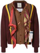 Maison Mihara Yasuhiro Scarf-detail Cardigan - Brown