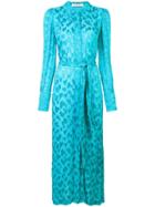 Carolina Herrera Jacquard Shirt Maxi Dress - Blue
