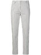 Piazza Sempione Striped Ankle Grazer Trousers - White