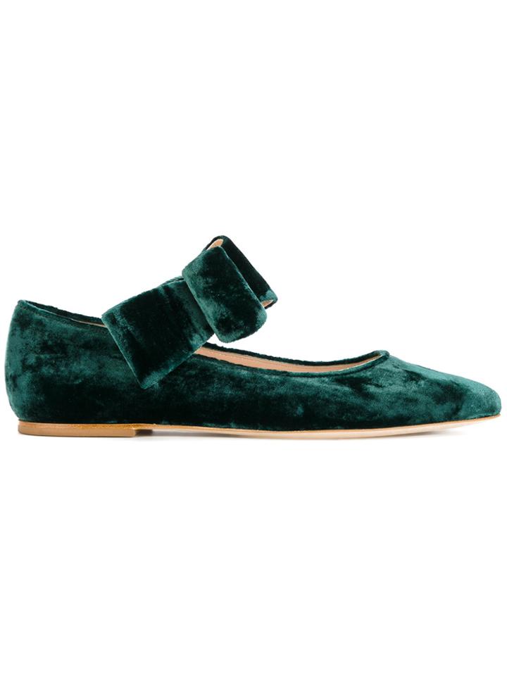Polly Plume Bonnie Bow Ballerinas - Green