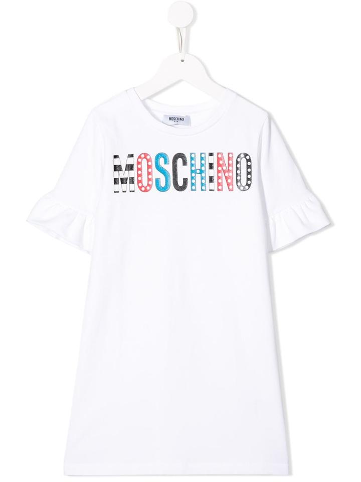 Moschino Kids Teen Logo T-shirt Dress - White