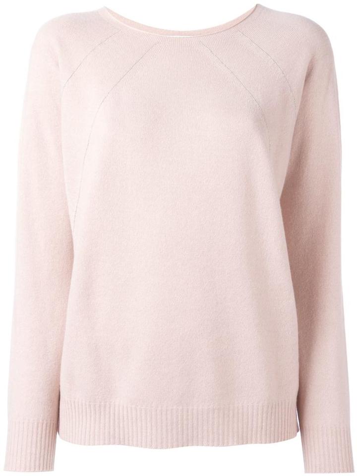 Fabiana Filippi Round Neck Jumper, Women's, Size: 44, Pink/purple, Silk/cashmere/merino