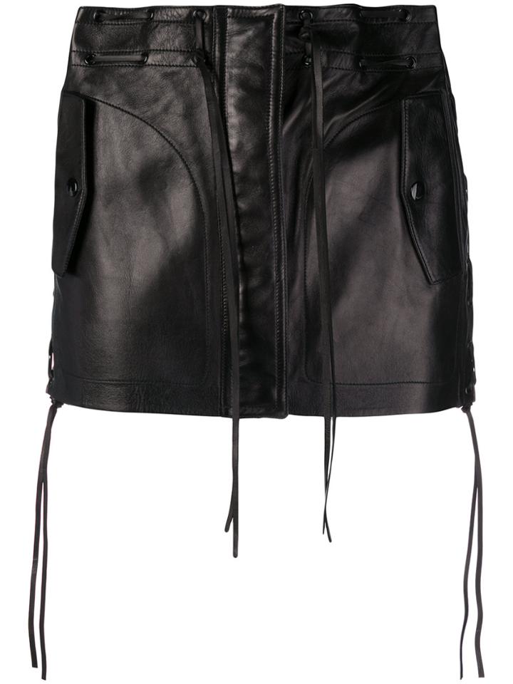 Saint Laurent Fringe Detail Skirt - Black