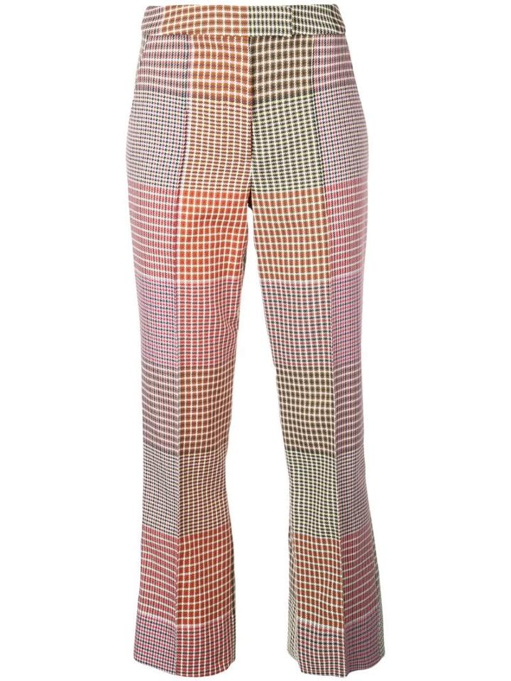 Rosie Assoulin Micro Check Cropped Trousers - Brown