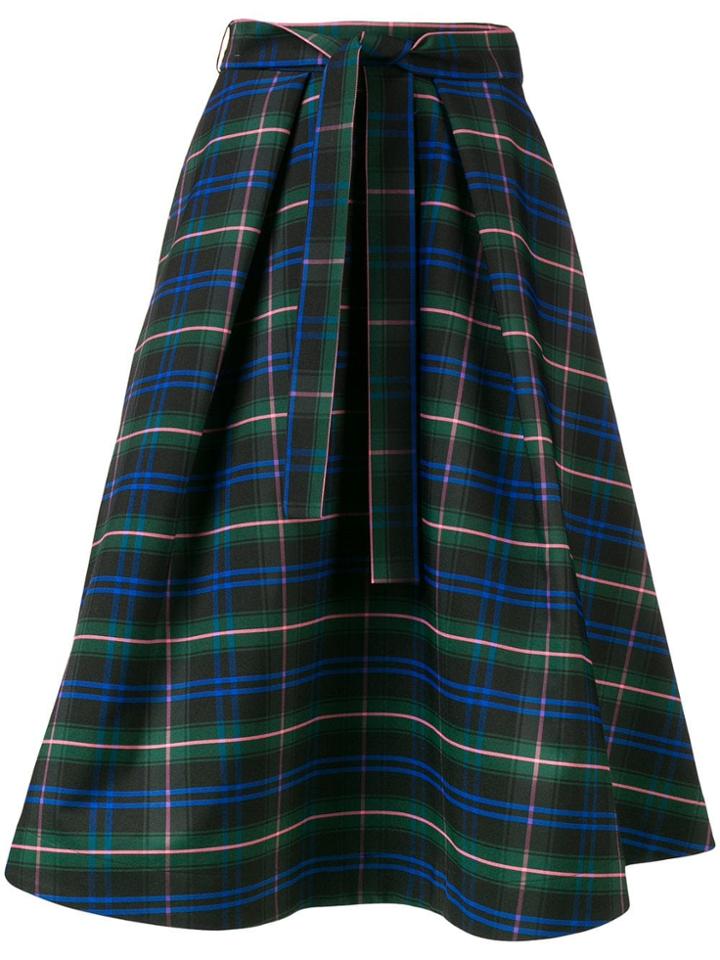 Msgm Flared Check Skirt - 30 Verde