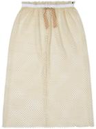 No21 Net Layered Midi Skirt, Women's, Size: 40, Nude/neutrals, Cotton/polyester