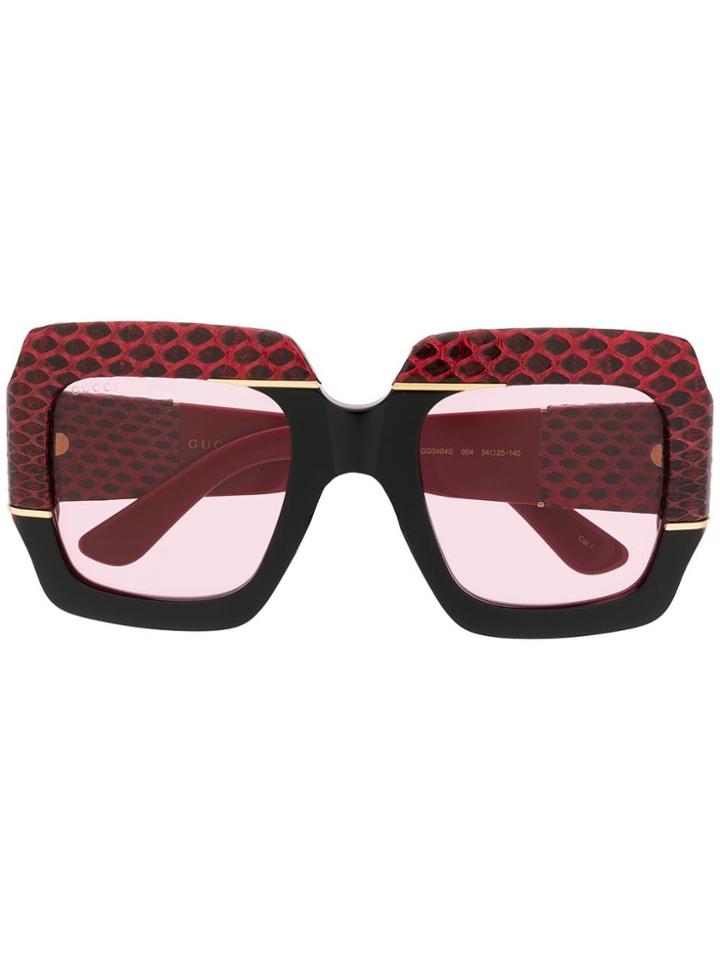 Gucci Eyewear Contrast Square Sunglasses - Black