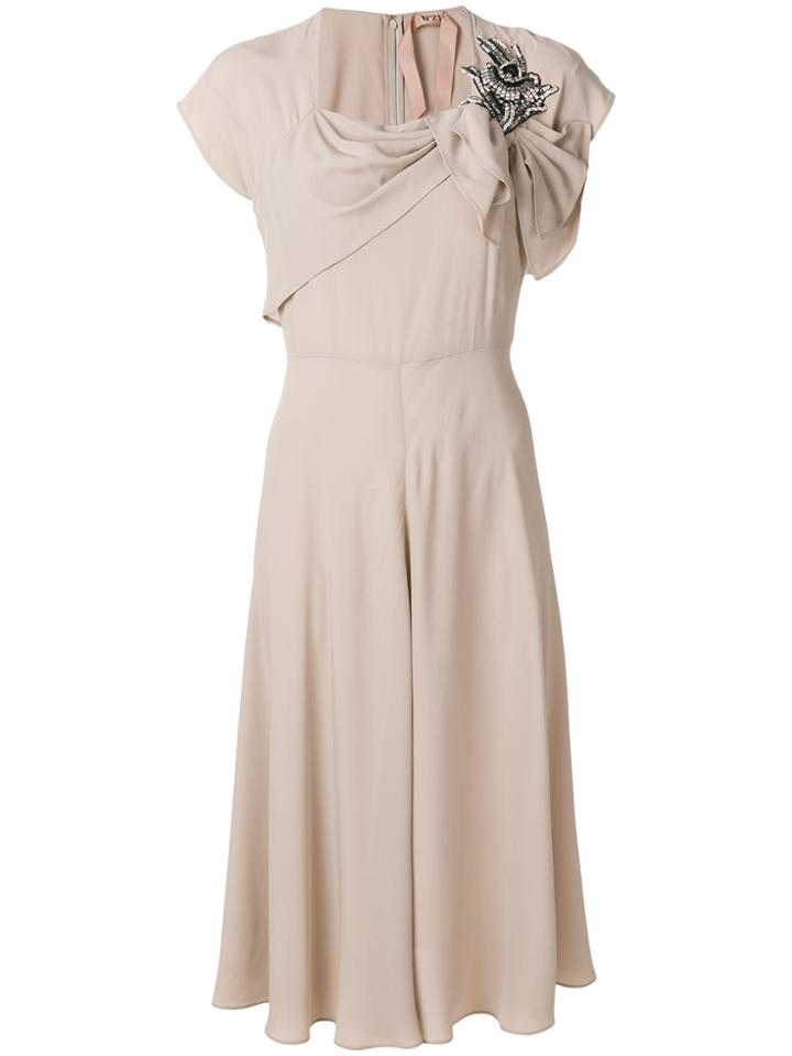 No21 Bow Detail Dress - Nude & Neutrals