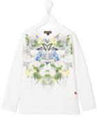 Roberto Cavalli Kids Floral Print Top, Girl's, Size: 11 Yrs, White