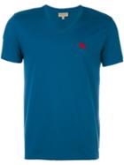 Burberry V Neck T-shirt, Men's, Size: Small, Blue, Cotton