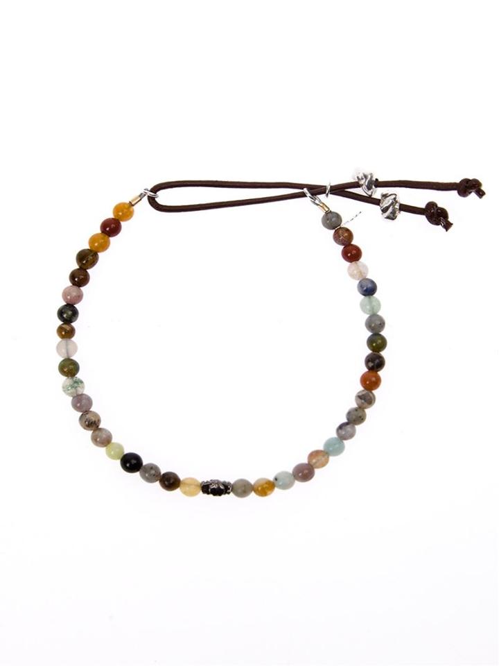 Catherine Michiels Beaded Bracelet, Women's, Metallic, Leather/pearls/silver