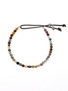 Catherine Michiels Beaded Bracelet, Women's, Metallic, Leather/pearls/silver