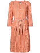 A.p.c. Striped Tie Waist Dress - Yellow & Orange