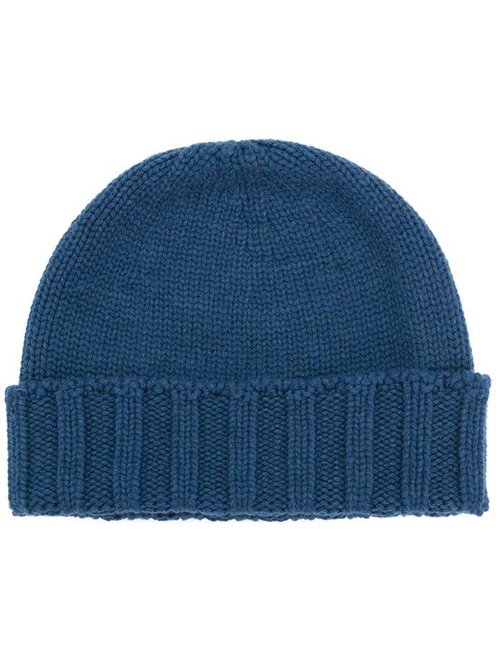 Drumohr Cable Knit Beanie - Blue