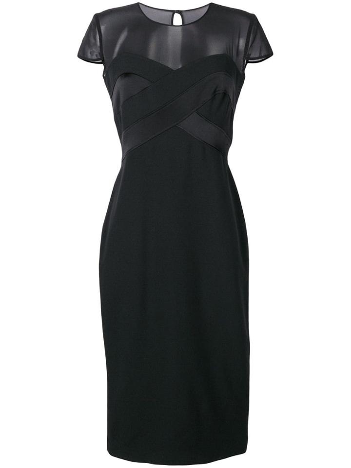 Max Mara Sheer Panel Dress - Black