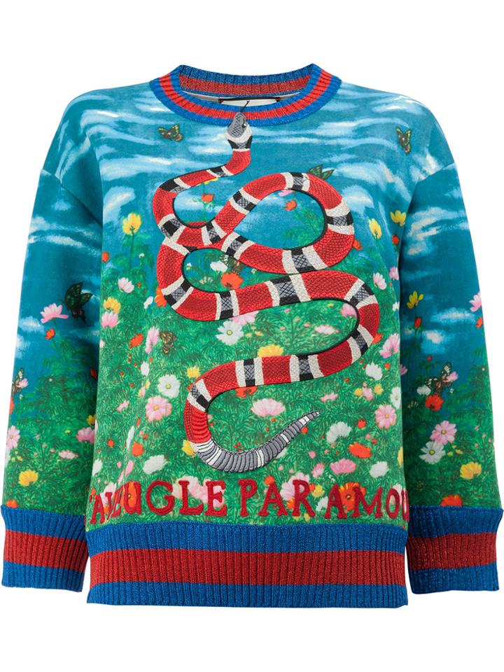 Gucci King Snake Print Sweatshirt - Multicolour