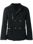 Armani Jeans Double-breasted Zip Coat - Black