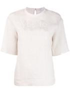 Brunello Cucinelli Embroidered T-shirt - Neutrals