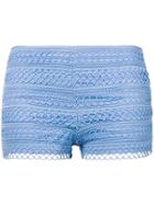 Charo Ruiz Embroidered Mini Shorts - Blue