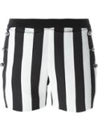 Mugler Striped Button Shorts, Women's, Size: 38, Black, Viscose/spandex/elastane/polyester