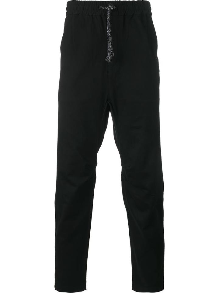 White Mountaineering Drawstring Trousers, Men's, Size: 1, Black, Cotton/polyester/polyurethane/rayon