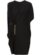 Lanvin Draped Dress, Women's, Size: 44, Black, Viscose/spandex/elastane