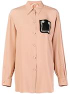 No21 Embellished Pocket Shirt - Pink & Purple