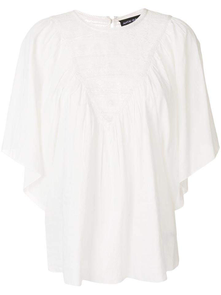 Antik Batik Embroidered Short-sleeve Blouse - White