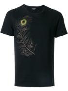Alexander Mcqueen - Feather Embroidered T-shirt - Men - Cotton - L, Black, Cotton