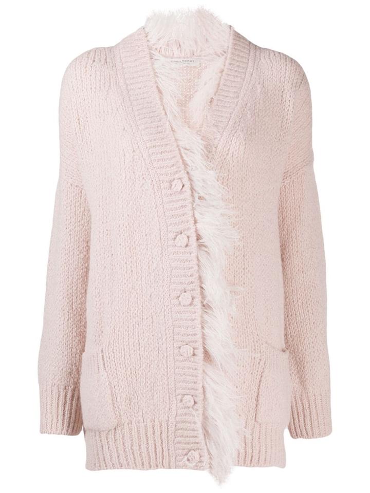 Philosophy Di Lorenzo Serafini Feathered Trim Cardigan - Pink