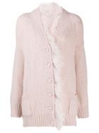 Philosophy Di Lorenzo Serafini Feathered Trim Cardigan - Pink