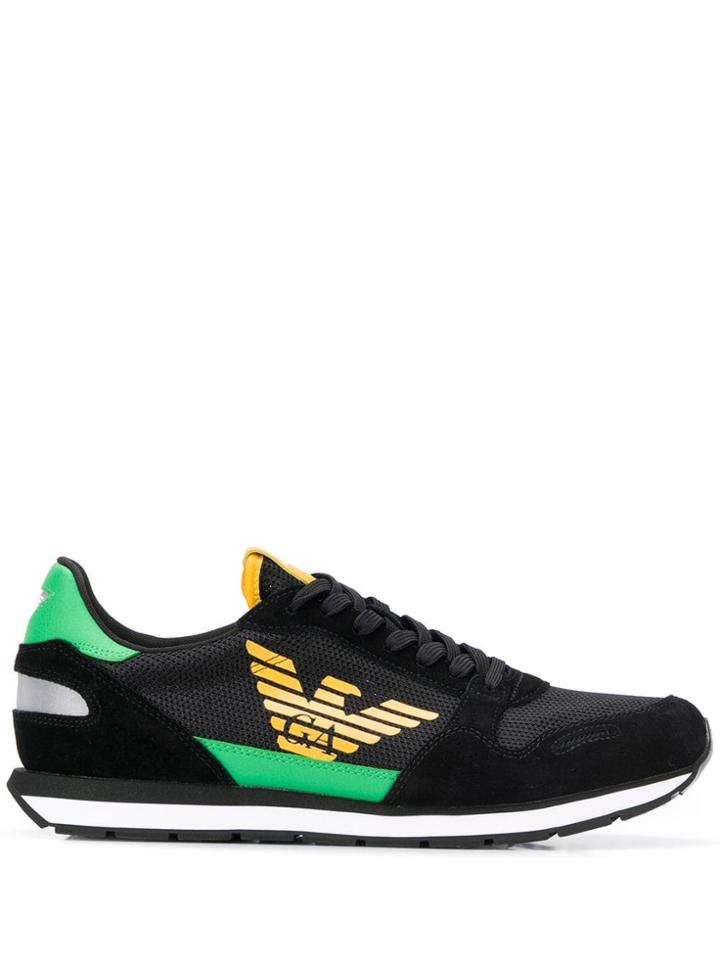 Emporio Armani Contrast Logo Sneakers - Black
