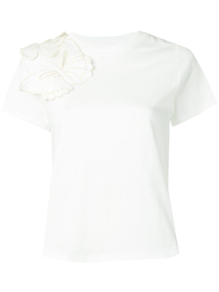 See By Chloé Embroidered Butterfly Appliqué T-shirt - White