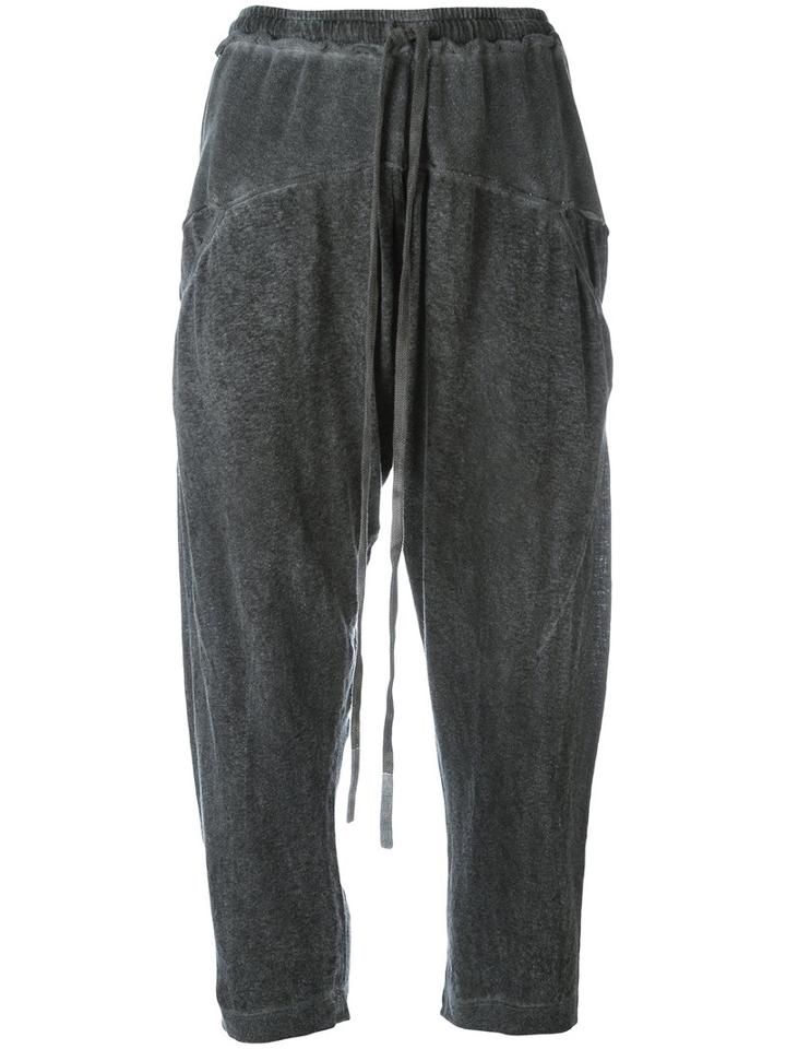 Lost & Found Ria Dunn Cropped Track Pants, Women's, Size: Medium, Grey, Linen/flax/spandex/elastane